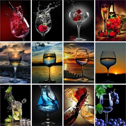 Yumeart 5D DIY Diamond Painting Full Square Flower Needlework Diamond Embroidery Cross Stitch Mosaic Landscape Decorations Home