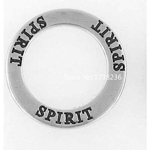 AntIque Silver Plated Message Spirit Affirmation Cricle Charm