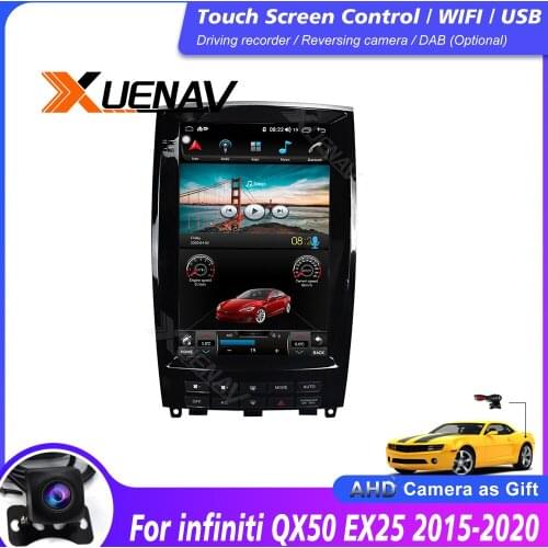 Car stereo autoradio Tesla style for infiniti QX50 EX25 2015-2020 car radio multimedia player GPS navi DVD player with carplay