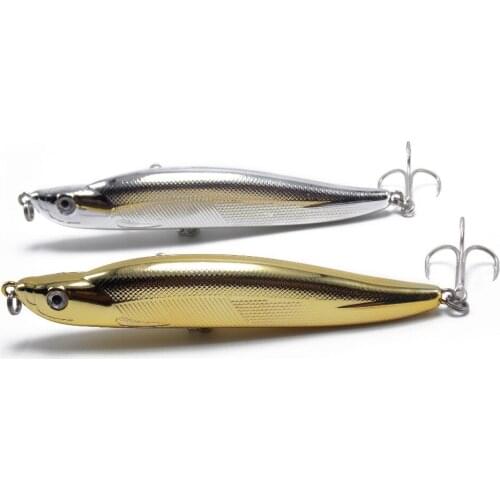 CATCHSIF 2pcs Shallow Diving lipless jerkbaits 16g Golden and Silver Color lure with VMC Treble fishing Hook