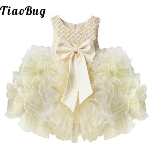 Baby Girl Christening Baptism Dress Princess Kids Birthday Party Wedding Flower Girl Dresses First Communion Dress for Girls