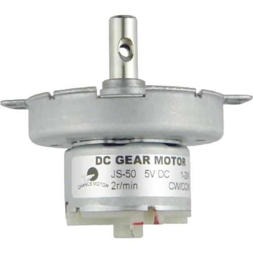 Electric Motor JS-50 DC Gear Motor 5V 2RPM Brushless DC Motor Metal Outer Reduction Gear Box Microwave Micromotor