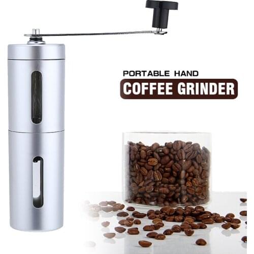 Stainless Steel Coffee Grinder Mini Silver Hand Manual Handmade Coffee Bean Burr Grinders Mill Home Coffeeware Grinding Tool