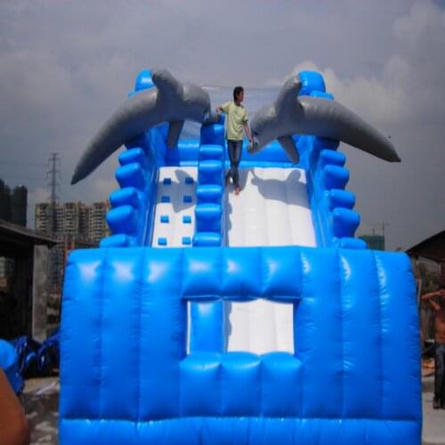 Commerical use large trampoline with slide Inflatable Bouncer House Jumper Obstacle Course shark inflatable trampoline bouncer