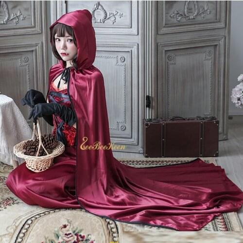 Halloween costumes for women Little Red Riding Hood Cosplay Costume Adult Party Role play Girls Anime Cosplay Dress and cloak