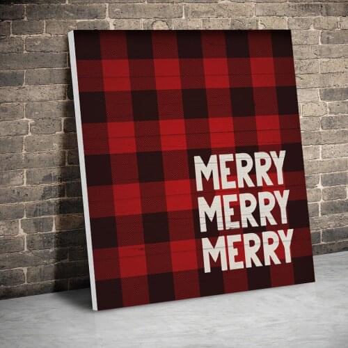 Framed Red Merry Christmas Posters Festival Decor Canvas Paintings Wall Art Canvas Prints Pictures Kids Room Home Inner Frame