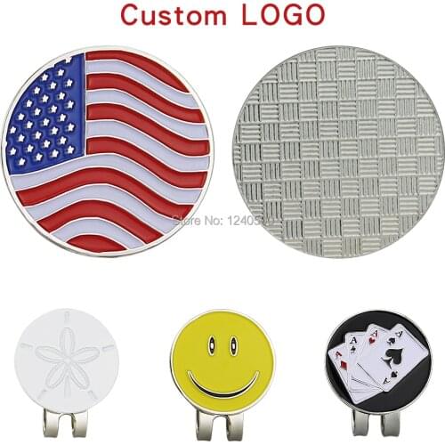 100 Sets Custom Logo Golf Ball Mark w Magnetic Golf Hat Clip 24mm Custom Marker Wholesale