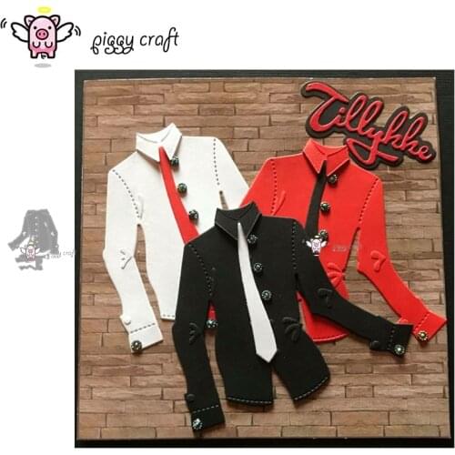 Piggy Craft metal cutting dies cut die mold Mens dual-use tie shirt Scrapbook paper craft knife mould blade punch stencils dies