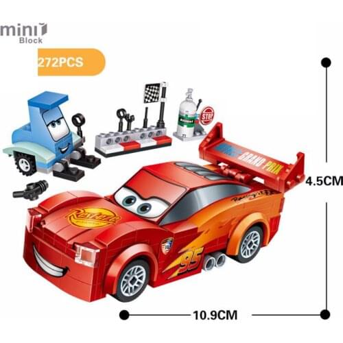 Disney cartoon cars figures mini blocks NO.95 Lightning McQueen nanobrick racing building brick educational toys for boys gifts