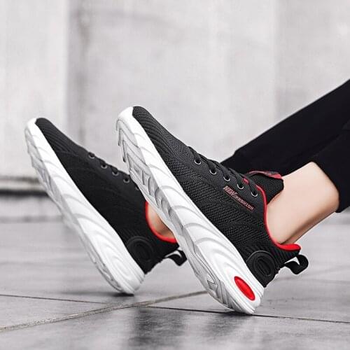 Sneaker Shoes fashion 39 solid mesh work mens mens sapato para black sneaker sport shoe leisure Fashion sneakers Casual hombre