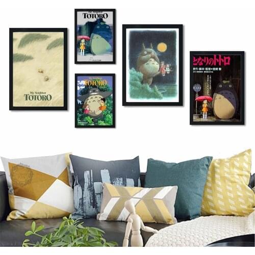 My Neighbour Totoro Ghibli Miyazaki Hayao Anime Movie Wall Art Canvas Painting Nordic Posters Wall Pictures Kids Room Decor