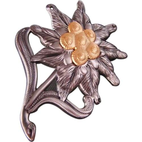 WWII GERMAN EM EDELWEISS MOUNTAIN INFANTRY CAP HAT MEDAL BADGE COCKADE