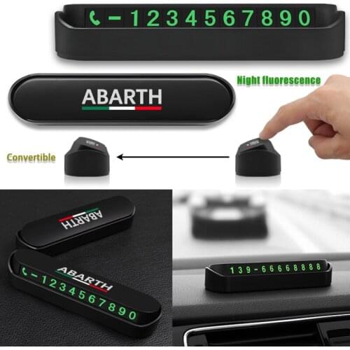 New Car Styling Temporary Parking Card Phone Number Card For Fiat Abarth Punto 124/125/125/500 stilo ducato Car accessories