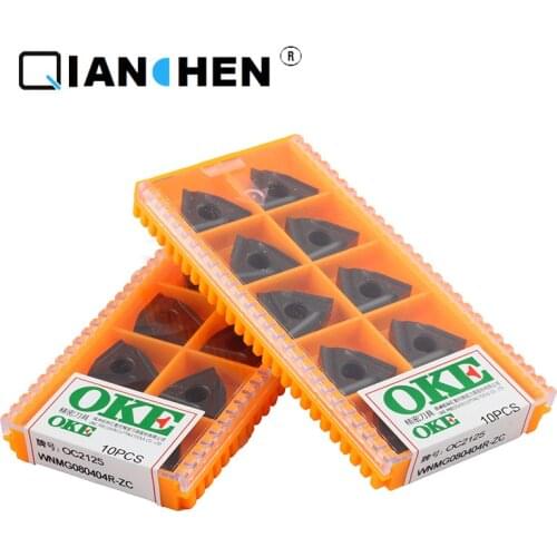 OKE 10pcs/lot High Precision High Performance High Strength CNC WNMG080404R-ZC OC2125 Industry Carbide Inserts Hard Alloy