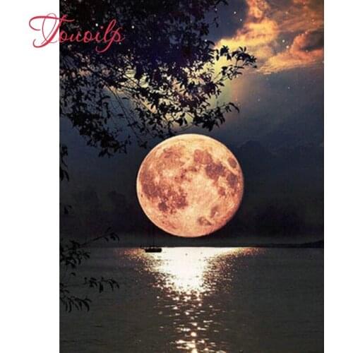 Full round Diamond art 3D DIY Diamond Painting Cross Stitch scenery diamond Embroidery night picture Mosaic paste Painting moon