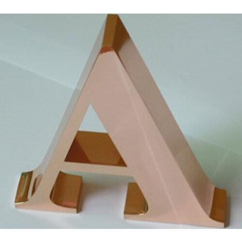 Custom Letter Rose Gold Channel Letter Titanium Coated Metal Letters SUS Sign Storefront Wall Decoration Nail Salon