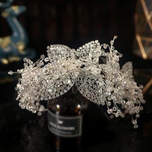 Bridal Crown Fashion Handmade Twisted Beads Diamond Crystal Headband Headdress Wedding Hair Accessories