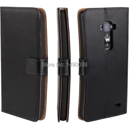 High Quality Genuine Leather Wallet Case Cover with Card Slot Stand For LG G Flex D958 Free Shipment