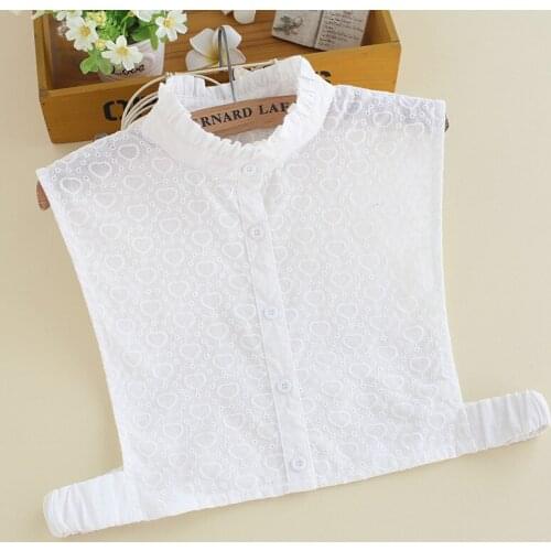 Women White Solid Color Stand Fake Collar Flase Collars Sweater Decoration Female High Quality Half Shirt Detachable Collar
