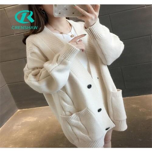 STILINSKI Cardigan Sweaters Autumn Winter Clothes Women Oversized Jacket Lantern Sleeve Knitted Sweater Korean Fashion