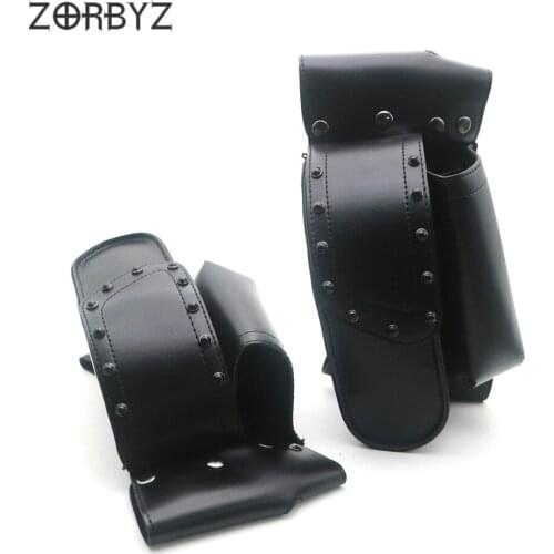 ZORBYZ Motorcycle Left/Right Saddlebags Guard Bag Water Bottle Holder For Harley Touring Road King Glide Electra Glide