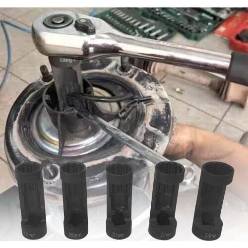 1/2 Drive Removal Tool Strut Nut Sockets Car Tire Remove Sleeve Repair Black Replacement 5PCS Hand Cut-out Top Of Shock Tower