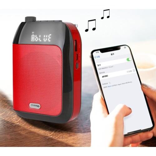 15W Portable Voice Amplifier Wired Microphone FM Radio AUX Audio Recording Bluetooth Speaker For Teachers Instructor Loudspeaker