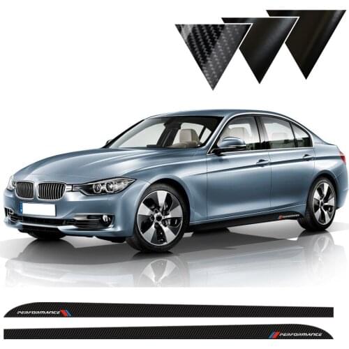 2Pcs Car Syling Side Stripe Skirt Sill Vinyl Decal Sticker M Performance for BMW 3 Series E90 E91 E92 E93 318i 320i Accessories