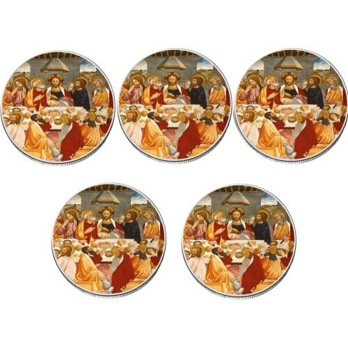5pcs/lot Business Souvenir Gifts Jesus Silver Coin Decorative Art Crafts Collections Challenge Coin Home Decoration Accessories