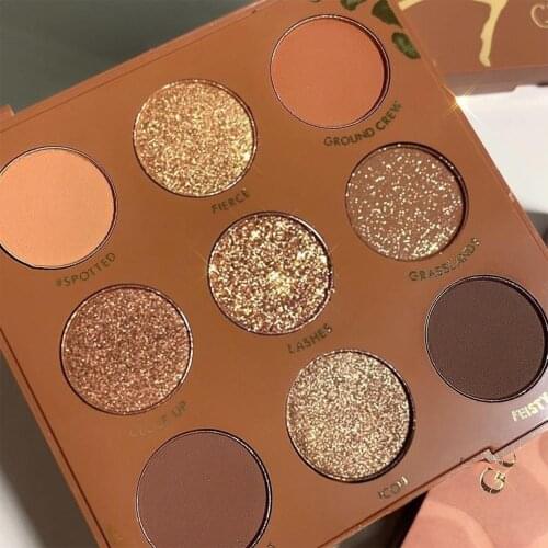9 Colors Rich Warm Chocolate Wild Child Eyeshadow Palette Shadow Nude Glitter Matte Shimmer Eye Brown Eye Pigment Palette M G1A3