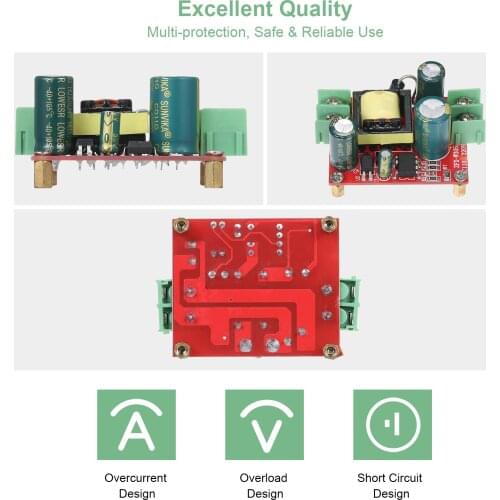 A C/ D C 100-240V D C24V 1.5A Switch Electronic Module Board Mini Size Lightweight Portable for Industrial Control System
