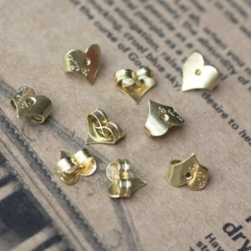 Free shipping!!!2000piece/lot glod color heart 7mm Earring Back Stopper EBP0008