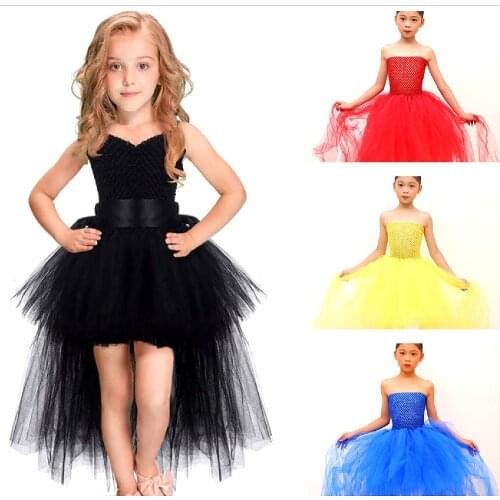 Black Tutu Skirts Dress For Baby Girls Kids Ball Gown Strap New 2021 White Pink Flower Tutu Handmade Princes Fluffy Mesh Soft Tu