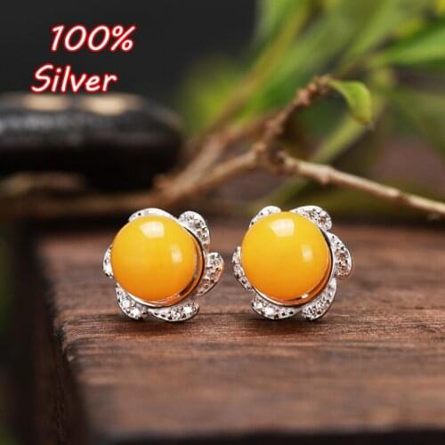 925 Sterling Silver Color Ear Stud Earrings Blank With 6MM-8MM Round Base for Women