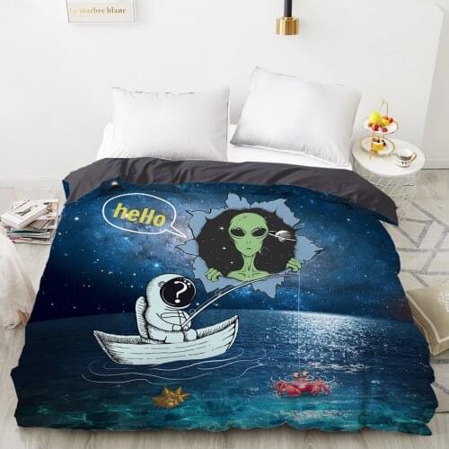 Cartoon Childrens Duvet cover Quilt/Blanket/Comfortable Case Bedding for kids baby girls 140x200 for Home Space astronaut heHO