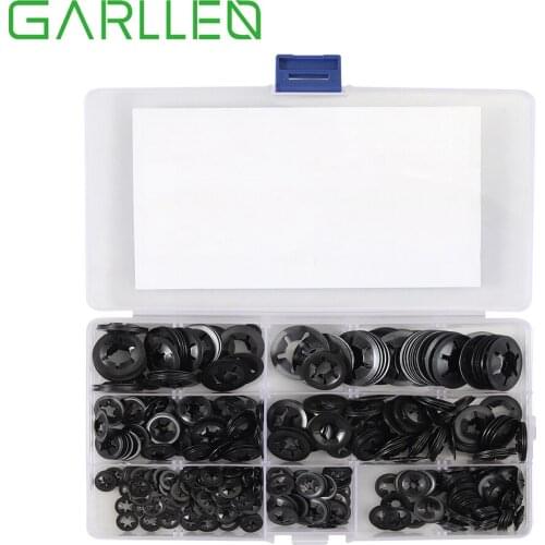 GARLLEN 500pc Manganese Steel Internal Tooth Starlock Lock Washer Set Clamping Washer M3-M12 Assortment High Quality Accessories