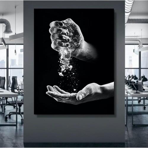 Picture Home Decor Black And White Hand Water Modular Canvas Painting Gift Modern Printed Poster Wall Art Living Room No Frame