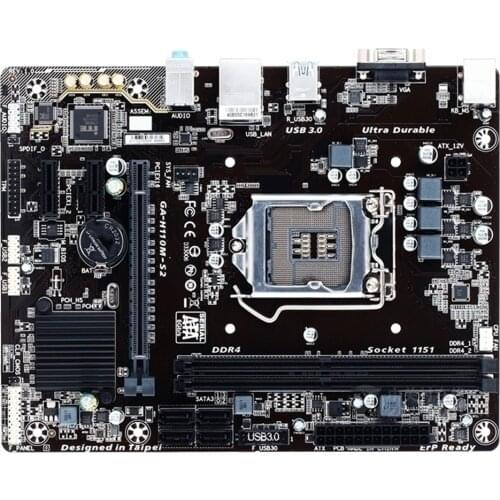 For GIGABYTE GA-H110M-S2 Desktop Motherboard H110 LGA 1151 i3 i5 i7 DDR4 32G New