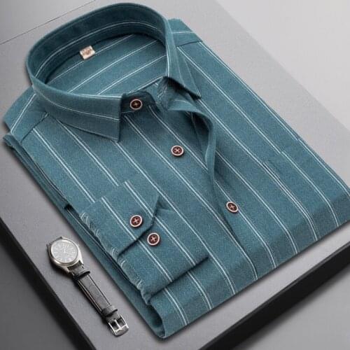 Quality & Gentle Formal Mens French Cuff Dress Shirt Men Long Sleeve Solid Striped Style Mens Shirts Cufflink Include Plus Size