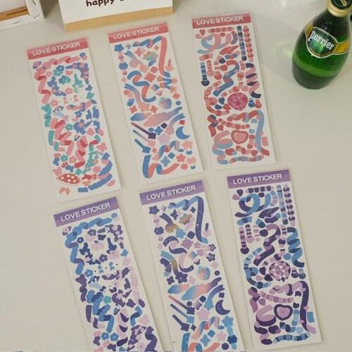 1 Pcs Cute Rainbow Ribbon Decorative Stickers Korean Scrapbooking DIY Stick Label Diary Stationery Album Color Kawaii Sticker