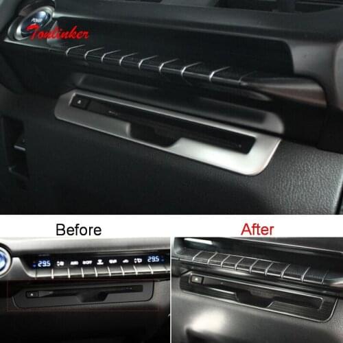 Tonlinker Interior Central control CD panel Cover Stickers for Lexus UX 2019 Car Styling 1 PCS Stainless steel Cover stickers