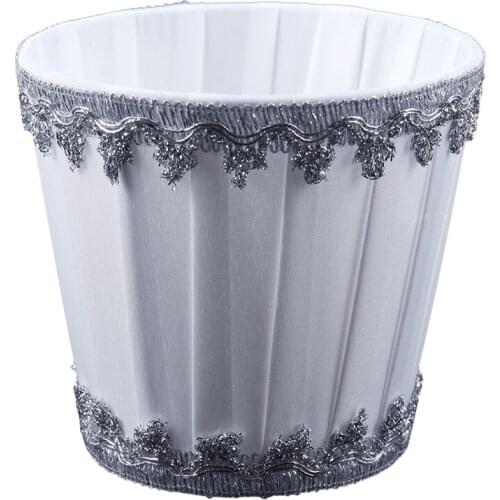 New Fabric Chandelier Lampshade Holder Clip on Sconce Beside Bed Lamp Hanging Light, Creamy White