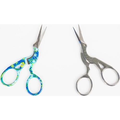 New Durable Stainless Steel Vintage Classic Embroidery Scissors Stork Small Crane Bird Scissors Cutters Styling Tools