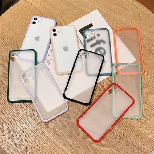 Plain Dirt-resistant Phone Case for iPhone 12 Silicone Case Matte Transparent Back Cover for iPhone XR XS MAX 7 8 Plus X 7P 8P