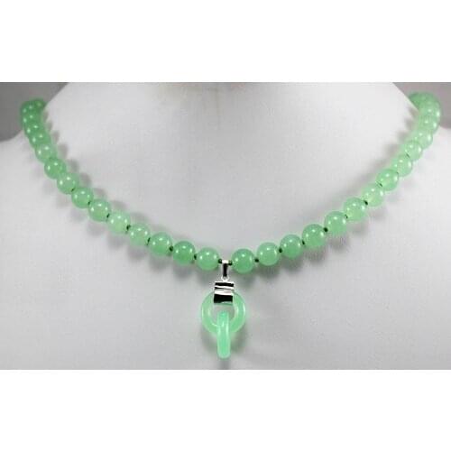 Wholesales -Jewelry beautiful beautiful 7-8mm green Jade +pendant