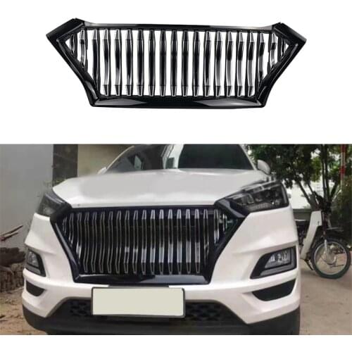 Fit for Hyundai Tucson 2019-2020 Front Racing grille ABS silver grill GLOSS Black grille high quality