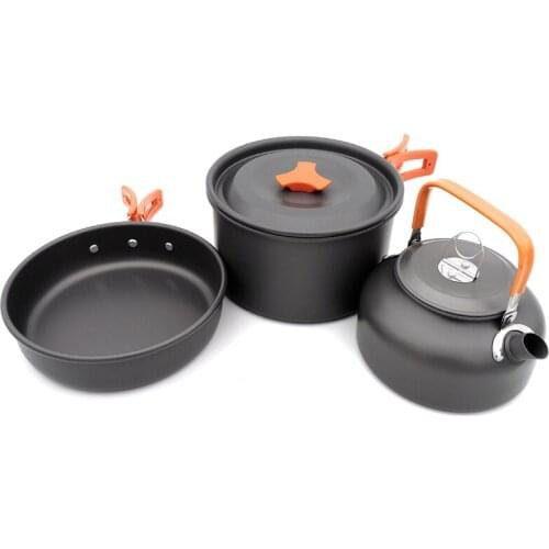 Camping Cookware Camping Kitchen Utensils Aluminum Alloy Portable Ultralight Outdoor Tableware Pot Camping Kettle Picnic Set