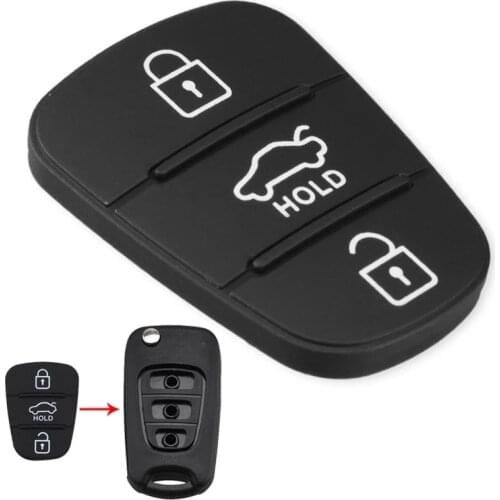 3 Buttons Rubber Pad Insert Replacement for Hyundai Solaris Accent Tucson l10 l20 l30 Kia Rio Ceed Flip Remote Car Key Shell