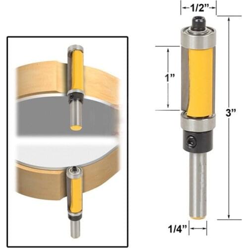 1/4 knife handle, 1/2 blade double bearing woodworking edge milling cutter