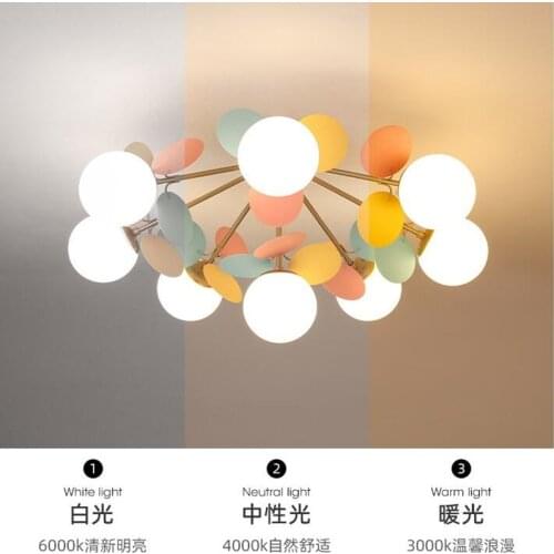 Modern Macron Chandeliers Lamp Children Room Living Room Kids Bedroom LED Deco Ceiling Lamp Indoor Colourful Chandelier lighting